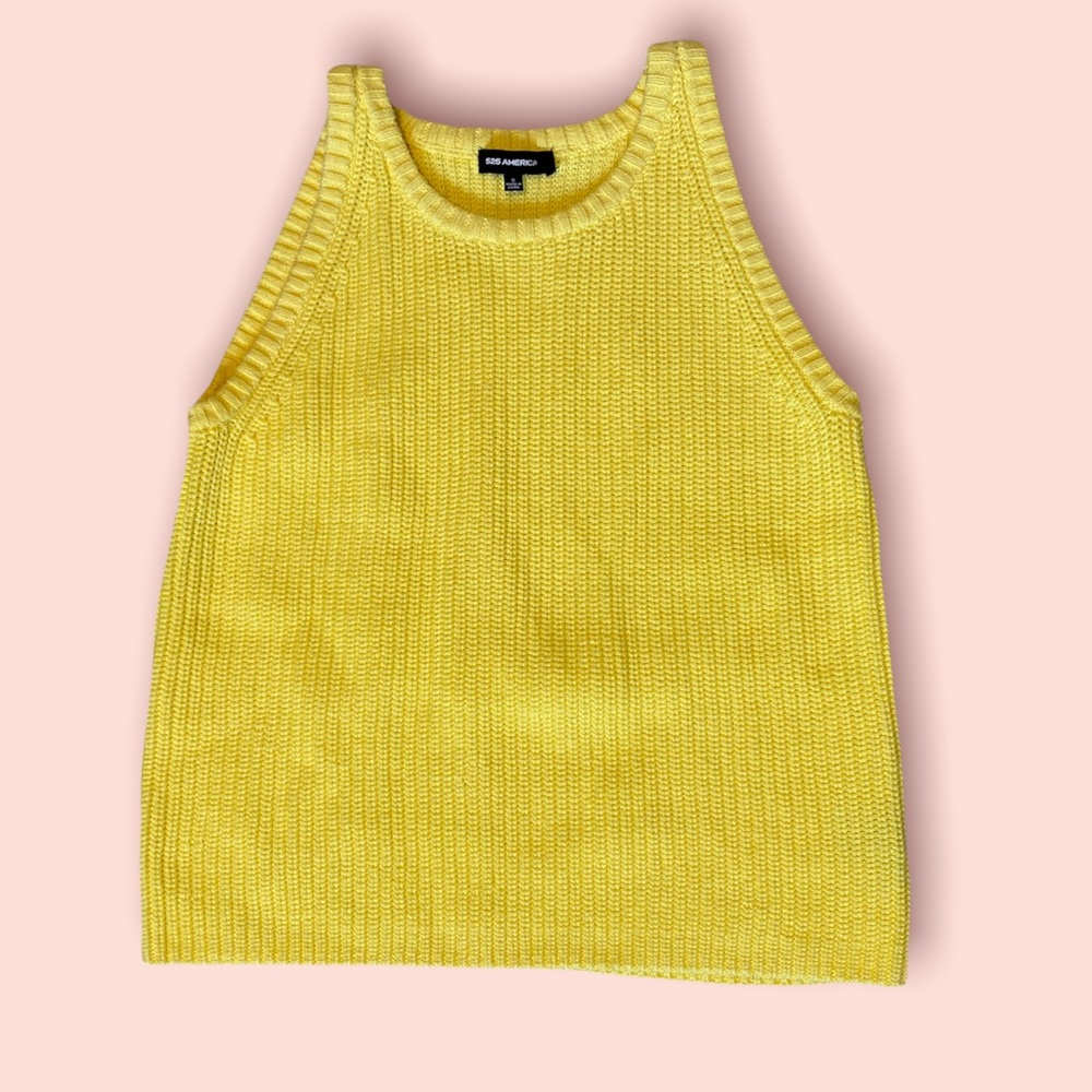 NWOT 525 America Womens Sweater Vests Yellow Color S Size